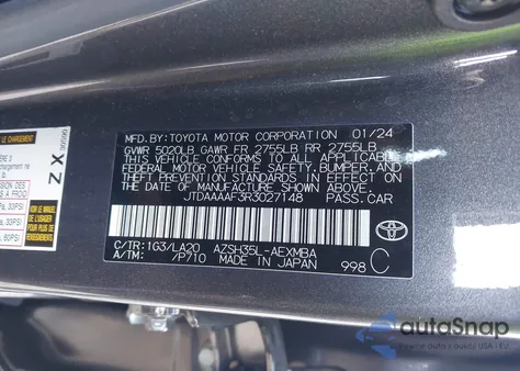 2024 Toyota Crown Limited из США, поврежденный, VIN JTDAAAAF3R3027148